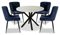 Verona 5-Piece Round Dining Package - Blue 