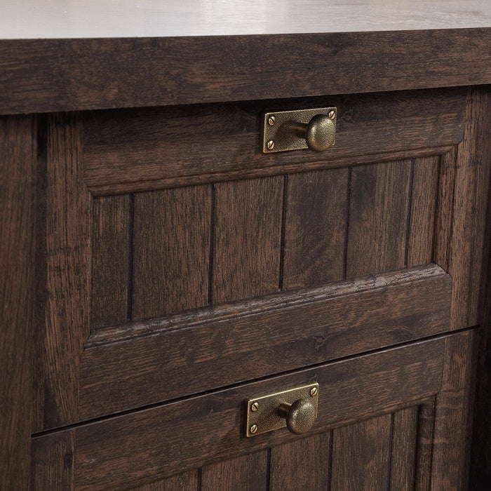 Retta Executive Office Desk - Coffee Oak 