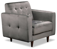 Devlin Velvet Chair - Dark Grey