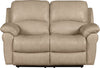 Kobe Genuine Leather Reclining Loveseat - Stone 