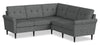 Scott Living BLOK Modular 5-Piece Fabric Sectional with Rolled Arms and Reversible Cushions- Steel Grey