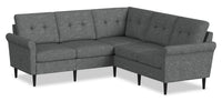 Scott Living BLOK Modular 5-Piece Fabric Sectional with Rolled Arms and Reversible Cushions- Steel Grey 