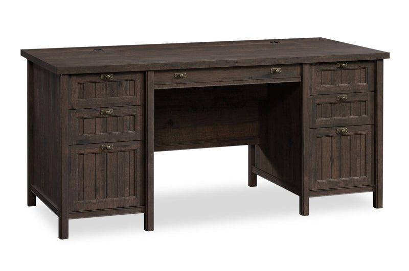 Retta Executive Office Desk - Coffee Oak 