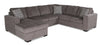 Legend 3-Piece Left-Facing Chenille Sleeper Sectional Sofa - Pewter