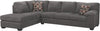 Morty 2-Piece Chenille Left-Facing Sofa Bed Sectional - Grey