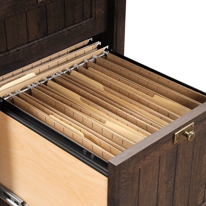 Retta Executive Office Desk - Coffee Oak 
