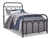 Nora Metal Bed with Headboard & Frame for Kids, Black - Twin Size