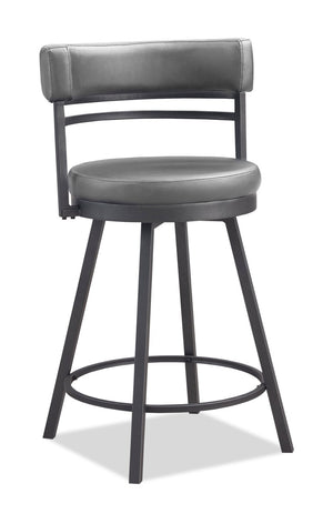 Mila Counter-Height Swivel Stool – Grey