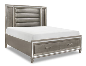Max Queen Storage Bed - Silver