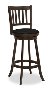 Rory Barstool with Swivel Seat, Vegan Leather Fabric - Brown 