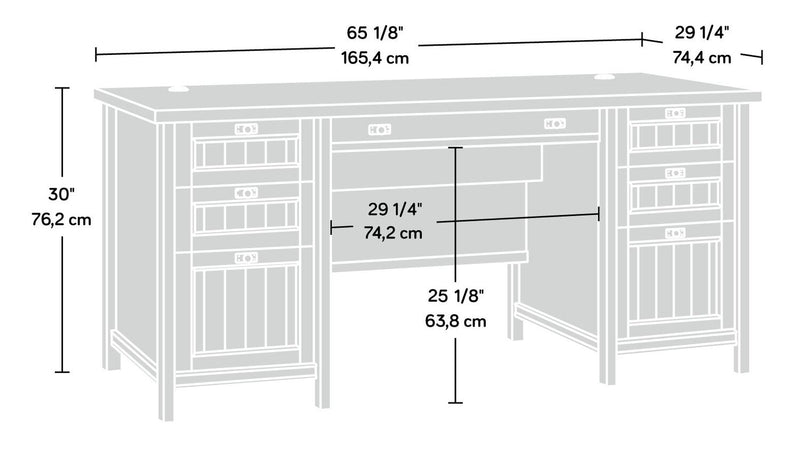 Retta Executive Office Desk - Coffee Oak 