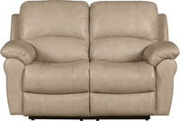 Kobe Genuine Leather Power Reclining Loveseat - Stone  