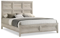 Lara Panel Bed with Headboard & Frame, Antique Grey - King Size 