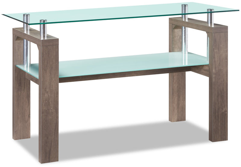Harvy Sofa Table - Contemporary style Sofa Table in Hazlenut Glass