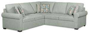 Scott Living Haven 2-Piece Left-Facing Chenille Fabric Sectional - Seafoam Blue