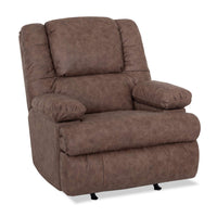 5598 Leather-Look Fabric Power Rocker Recliner - Columbus Mocha 