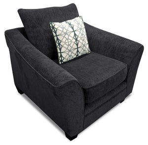 Febe Chenille Chair - Charcoal