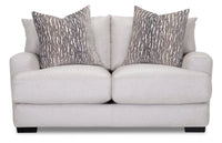 Fawn Linen-Look Fabric Loveseat - Grey 