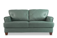 Vita 100% Genuine Leather Loveseat - Seafoam 