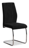 Ross Dining Chair with Velvet-Look Fabric, Metal - Black