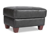 Vita 100% Genuine Leather Ottoman - Charcoal