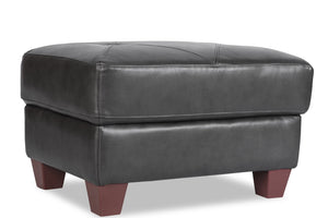 Vita 100% Genuine Leather Ottoman - Charcoal