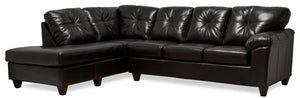 Made in Canada Addison 2-Piece Left-Facing Faux Leather Sectional with Removable Seat Cushions - Blackberry