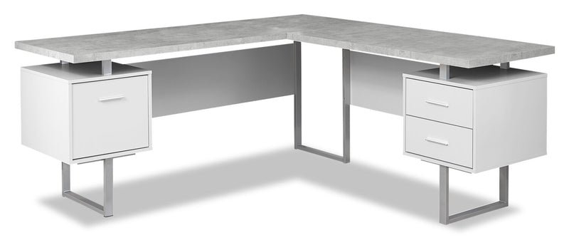 Marnie Reversible L-Shaped Corner Desk - White  