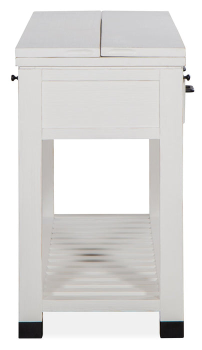 Harper 60\" Modern Sofa Table with Storage and Shelf - White Pine