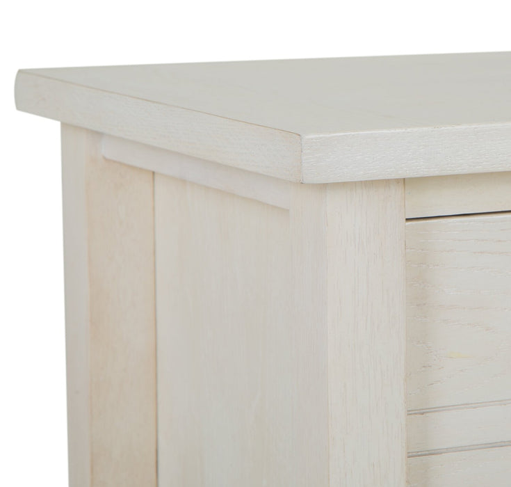 Ellison 60\" Traditional Sofa Table with Storage and Shelf - Antique White Wood
