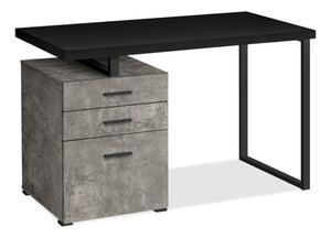Clayton Reversible Desk - Black/Concrete-Look