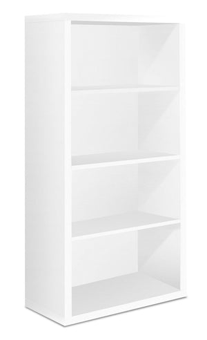 Slade 4-Shelf Bookcase - White 