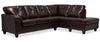Made in Canada Addison 2-Piece Right-Facing Faux Leather Sectional with Removable Seat Cushions - Brown
