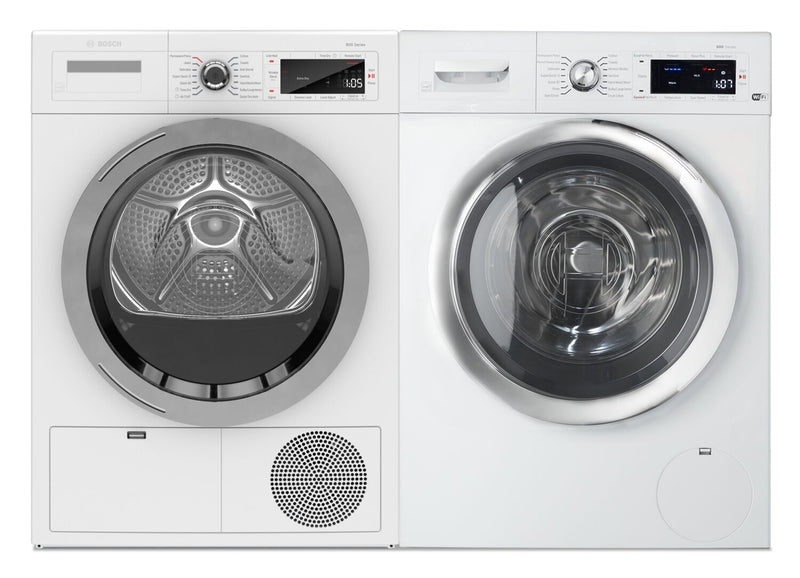 Bosch 800 Series Home Connect 2.2 Cu. Ft. Washer and 4 Cu. Ft. Condensation Dryer 