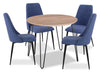 Miya 5-Piece Round Dining Package - Navy