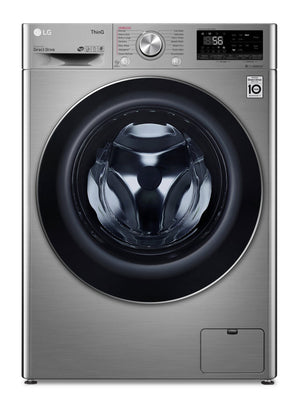 LG 2.6 Cu. Ft. Smart Front-Load High-Efficiency Steam All-in-One Laundry - Graphite Steel - WM3555HVA