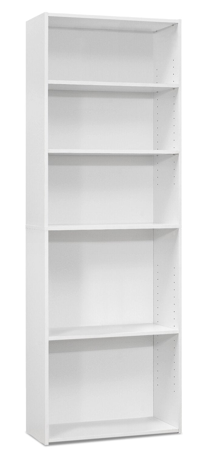 Slade 5-Shelf Bookcase - White 