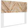 Wolf Panel Headboard, Two-tone White & Natural - Queen Size