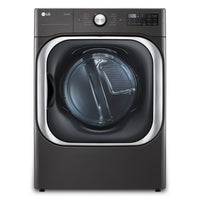 LG 9 Cu. Ft. Smart Electric Dryer with Steam - Black Steel - Stackable - DLEX8900B 