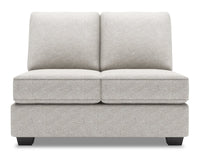 Sofa Lab Roll Armless Loveseat - Luxury Silver 