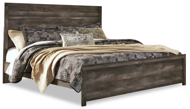 Sawyer King Bed - Contemporary style Bed in Rustic grey Medium Density Fibreboard (MDF)