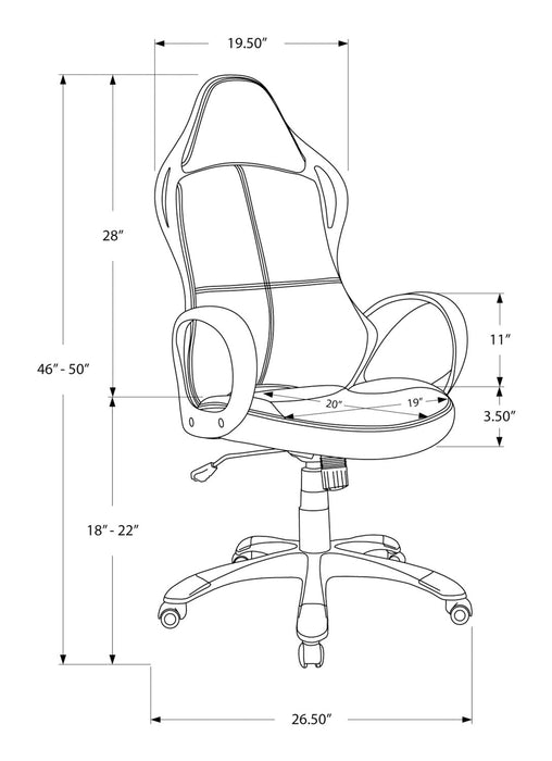 Skylar 26.5\" Gaming Chair - Black & Red