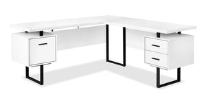 Marnie Reversible L-Shaped Corner Desk - White/Black