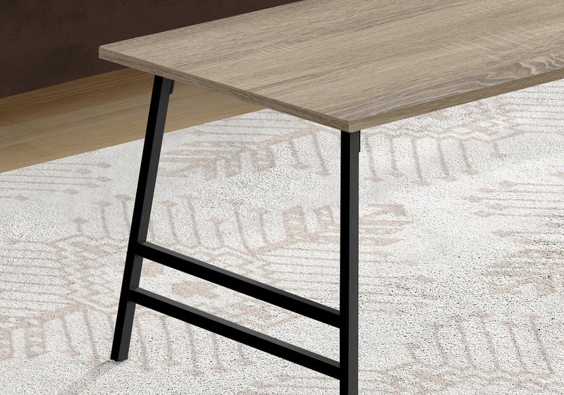 Atlas 40\" Modern Coffee Table - Taupe Top with Black Metal Legs
