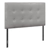 Estel Upholstered Headboard in Grey Vegan Leather Fabric, Button Tufted - Twin Size