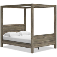 Arik Canopy Bed, Brown - Queen Size 