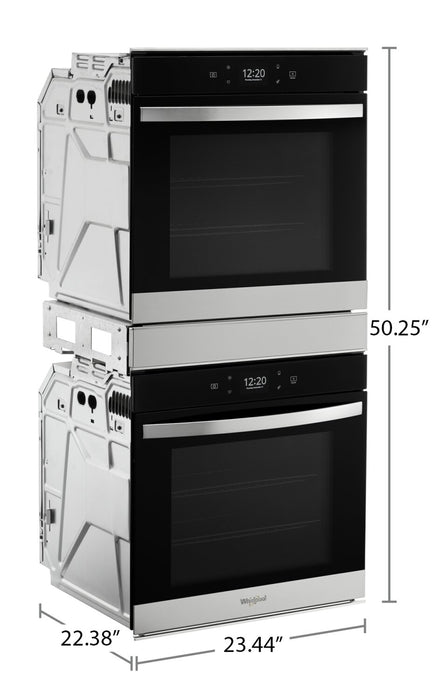 Whirlpool 24\" 5.8 Cu. Ft. Electric Double Wall Oven with True Convection - Fingerprint Resistant Stainless Steel - WOD52ES4MZ