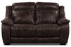 Novo Leather-Look Fabric Loveseat - Brown