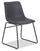 Tess Dining Chair with Leather-Look Fabric, Metal - Grey