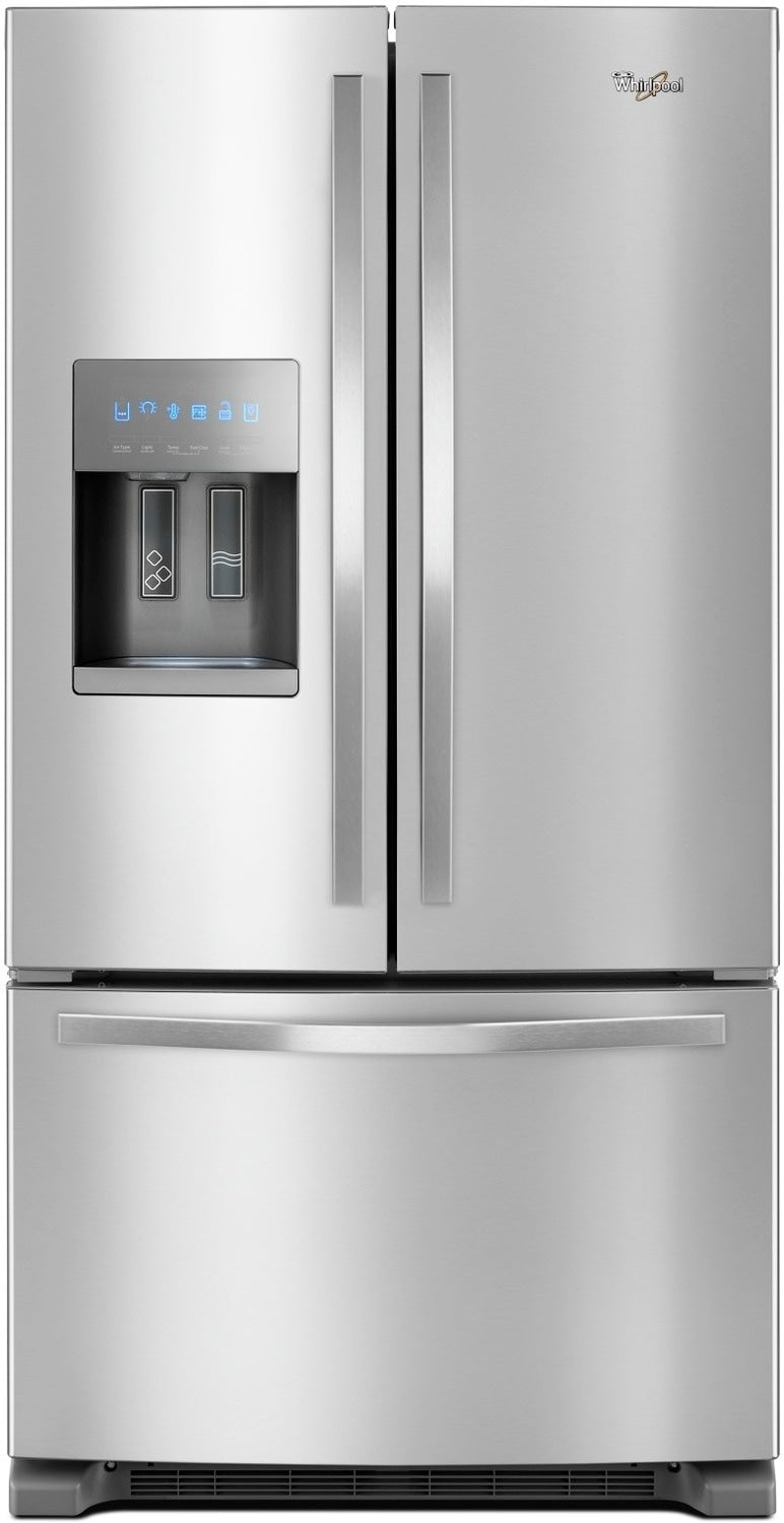 Whirlpool 25 Cu. Ft. French-Door Refrigerator in Fingerprint-Resistant Stainless Steel – WRF555SDFZ - Refrigerator with Exterior Water/Ice Dispenser in Stainless Steel